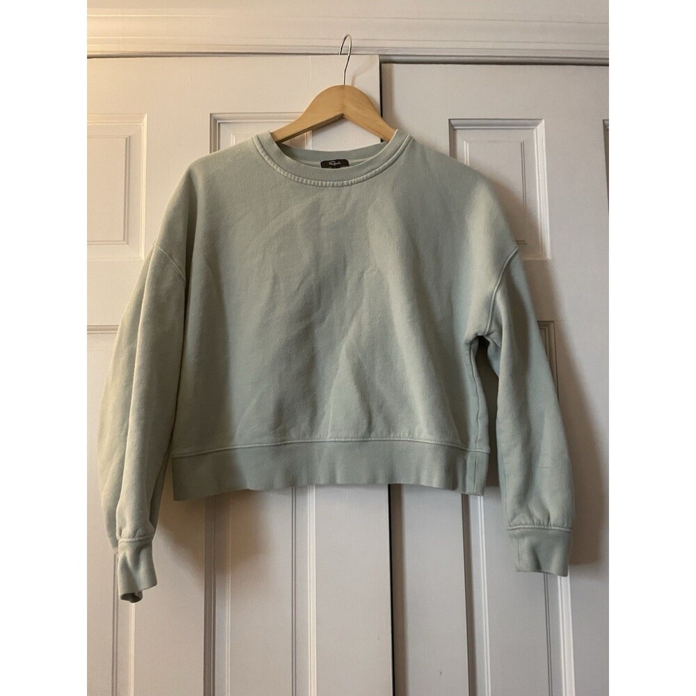 Rails Sage Mint Green Cropped Crewneck Sweatshirt Fleece Pullover Women's Size S